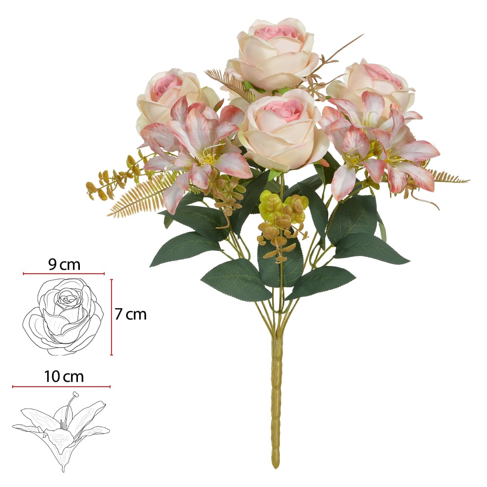 B.ROSA LIRIO X7 (PESSEGO) 44cm