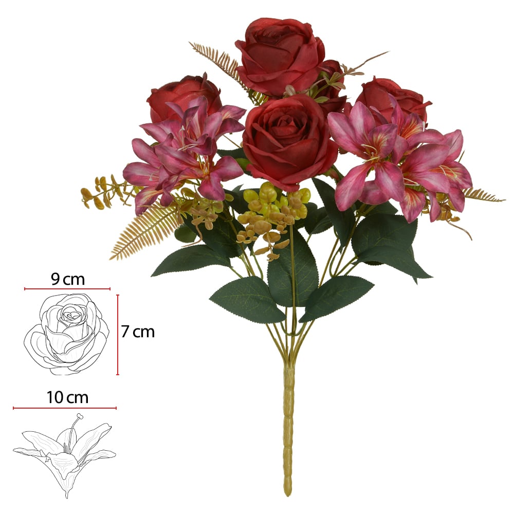 B.ROSA LIRIO X7 (VERMELHO) 44cm