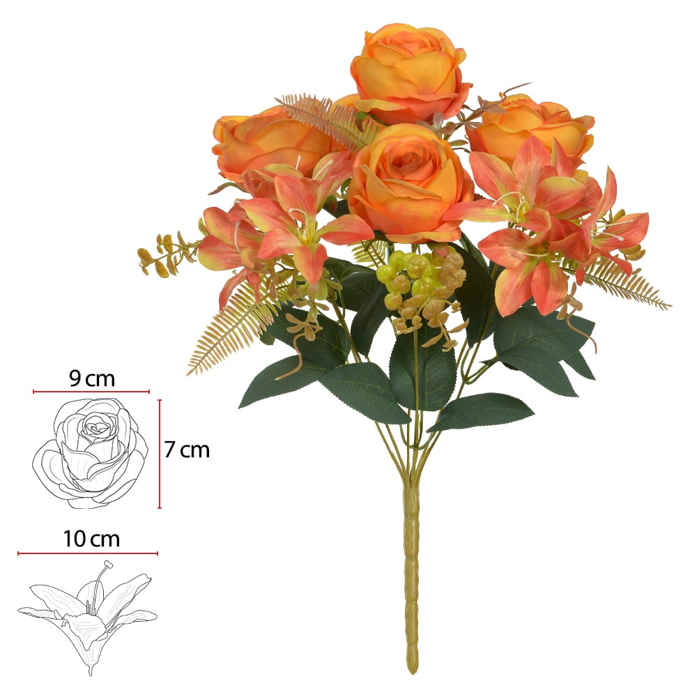 B.ROSA LIRIO X7 (LARANJA) 44cm