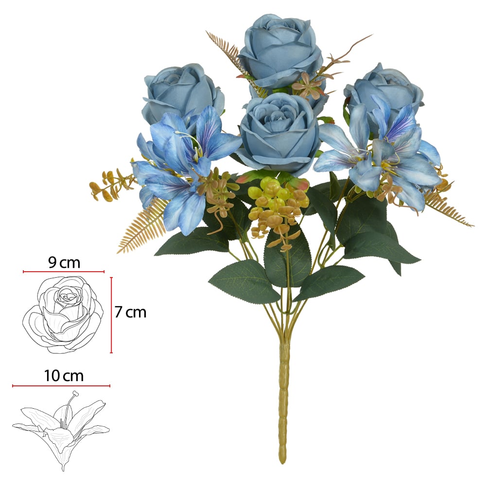 B.ROSA LIRIO X7 (AZUL) 44cm
