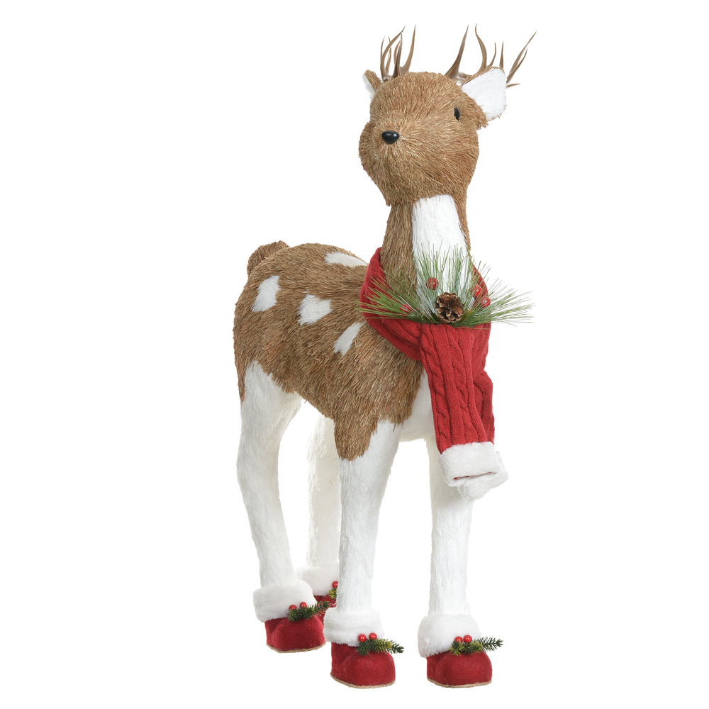 RENA NATAL PALHA EM PE (VERMELHO) 76X51cm