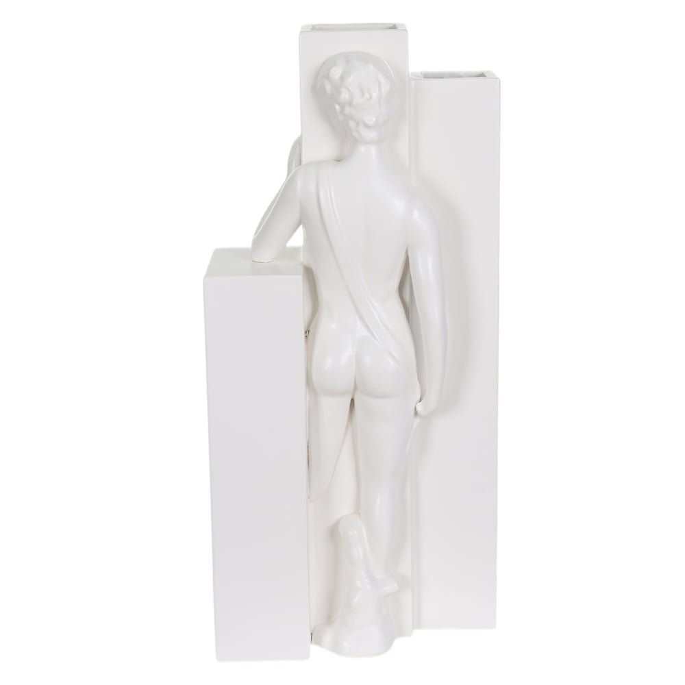 VASO DECORATIVO CERAMICA (BRANCO) 48,5X22,5X12,5cm