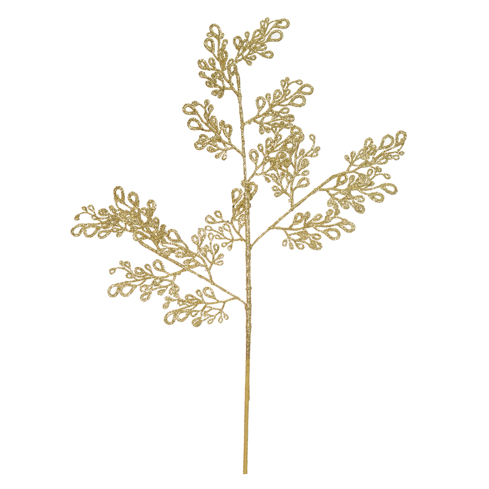 C.FOLHA NATAL C/GLITTER (CHAMPANHE) 76cm