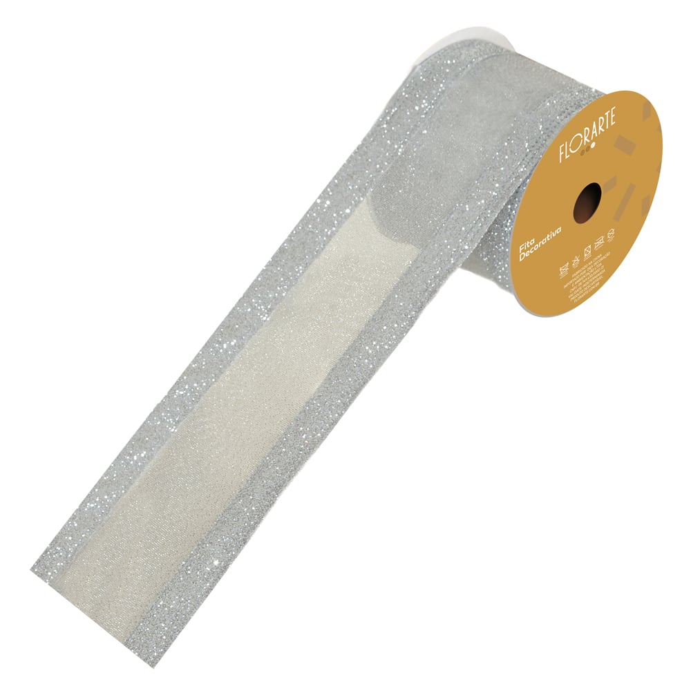 FITA ARAMADA LINHO (PRATA) 6,3cmX9,14m