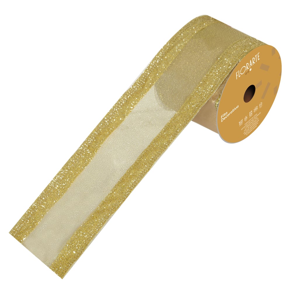 FITA ARAMADA LINHO (DOURADO) 6,3cmX9,14m