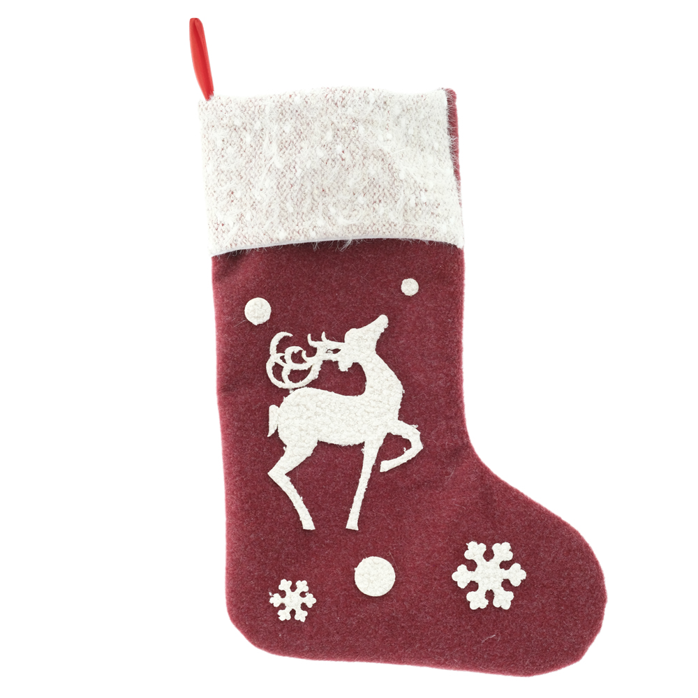 MEIA NATAL DECORATIVA (VERMELHO BRANCO) 45X25cm