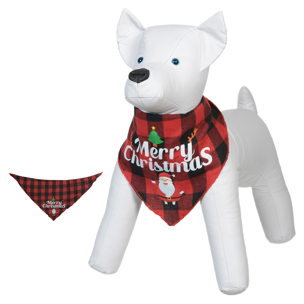 ROUPINHA DE PET NATAL BANDANA XADREZ (VERMELHO) 29X65cm