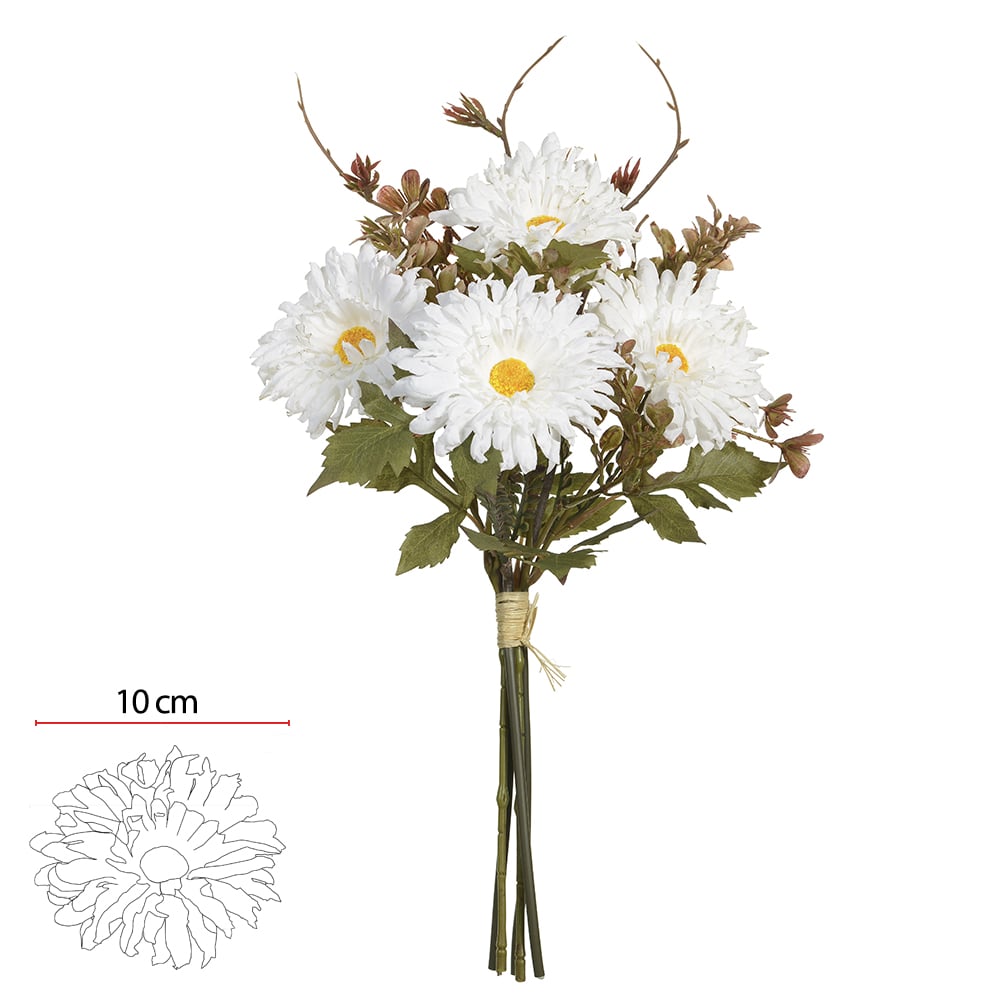B.GERBERA RAMALHETE C/FITA X6 (CREME OUTONO) 36cm
