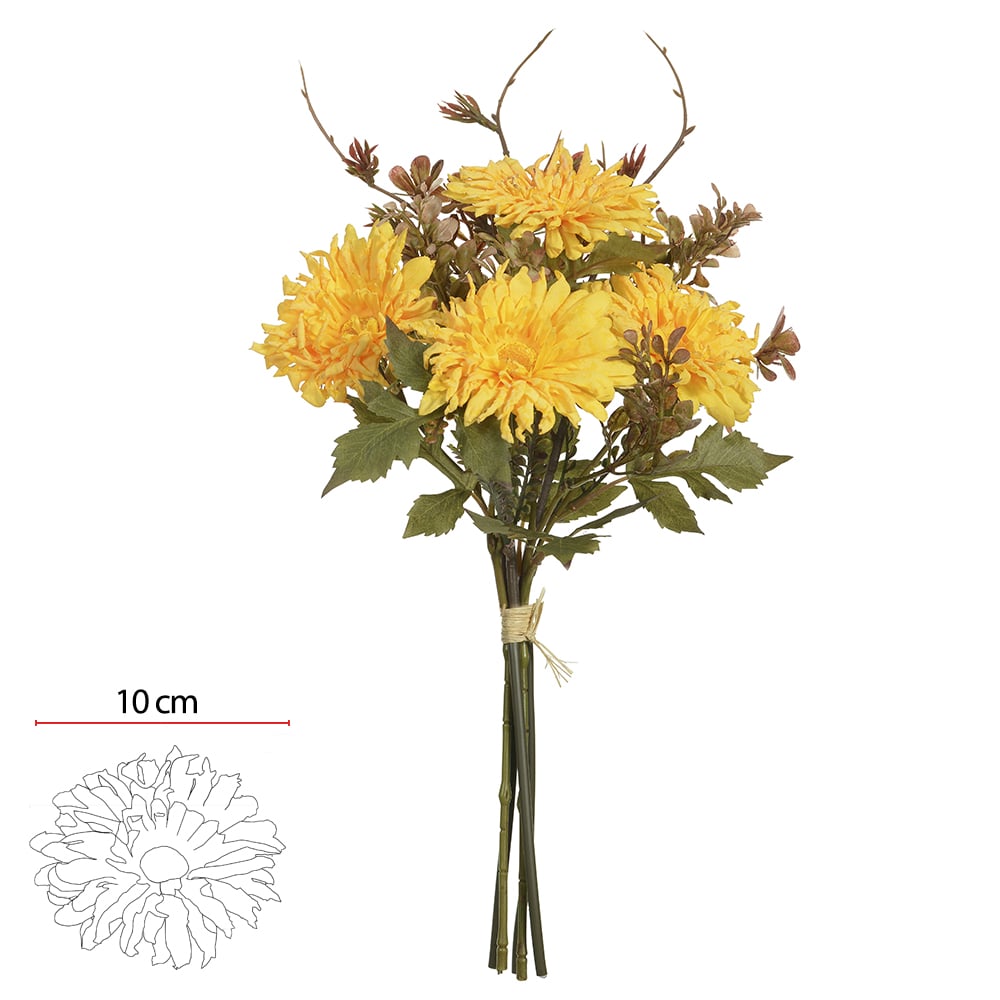 B.GERBERA RAMALHETE C/FITA X6 (AMARELO OUTONO) 36cm