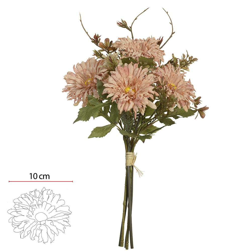 B.GERBERA RAMALHETE C/FITA X6 (ROSA OUTONO) 36cm