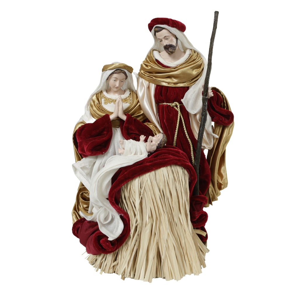 SAGRADA FAMILIA NATAL COLECAO RUBI (VERMELHO DOURADO) 35cm
