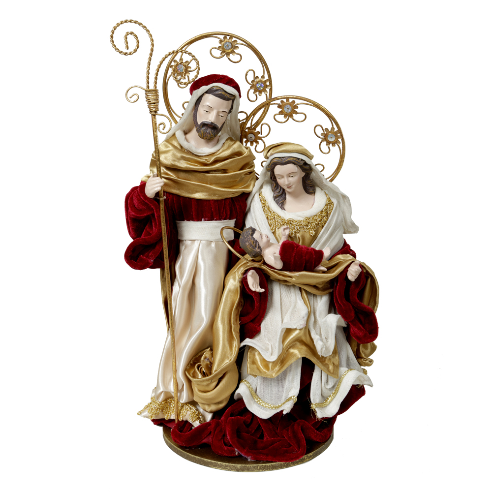 SAGRADA FAMILIA NATAL COLECAO RUBI (VERMELHO DOURADO) 34,5cm