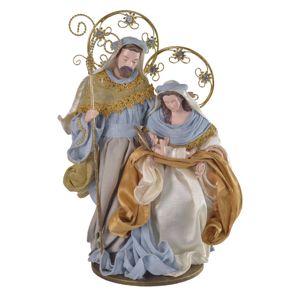 SAGRADA FAMILIA NATAL COLECAO CELESTE (AZUL DOURADO) 34,5cm