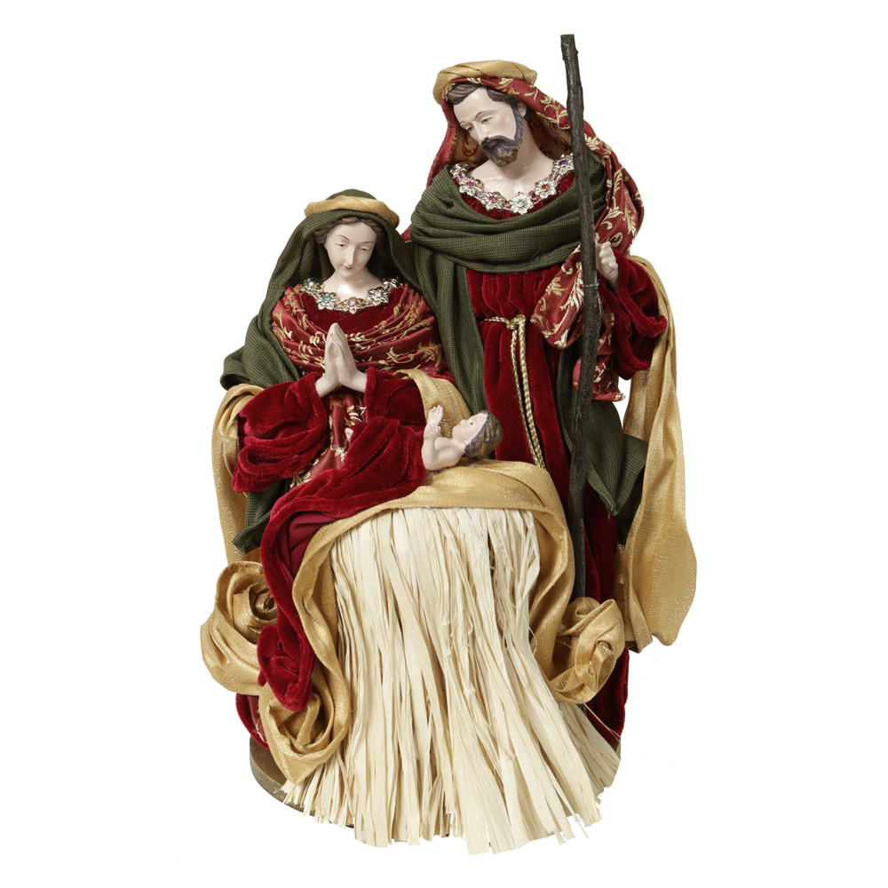 SAGRADA FAMILIA NATAL COLECAO LIRIO (VERMELHO VERDE) 35cm