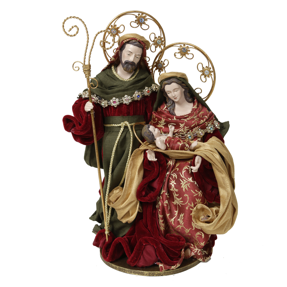 SAGRADA FAMILIA NATAL COLECAO LIRIO (VERMELHO VERDE) 34,5cm