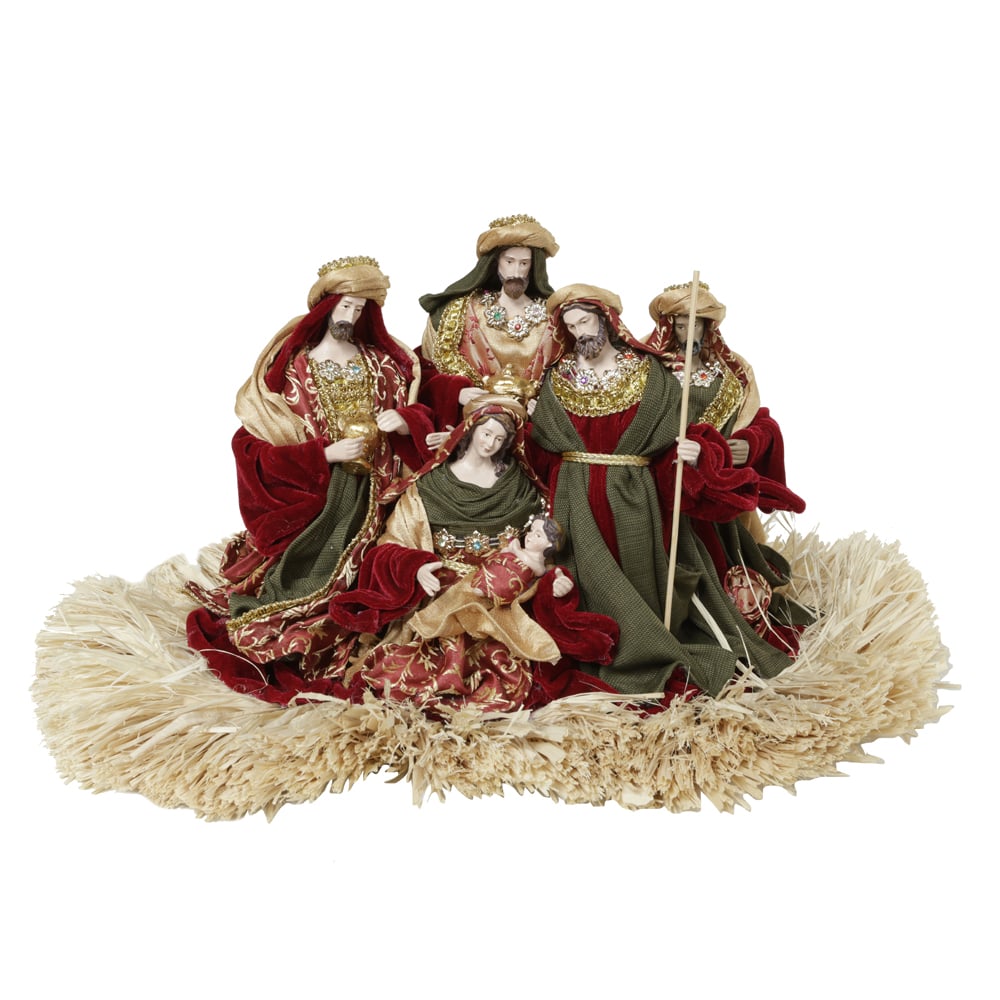 CENARIO PRESEPIO NATAL COLECAO LIRIO (VERMELHO VERDE) 24cm