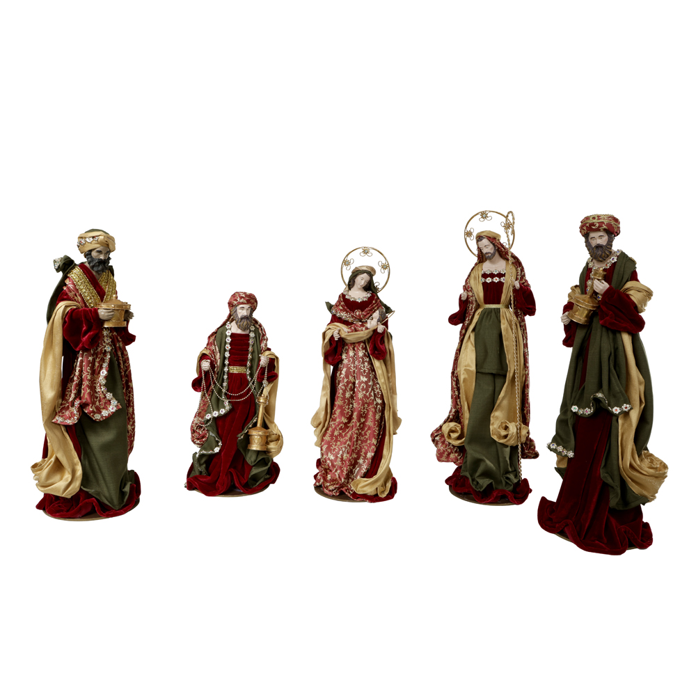 PRESEPIO NATAL COLECAO LIRIO C/6 PCS (VERMELHO VERDE) 62cm