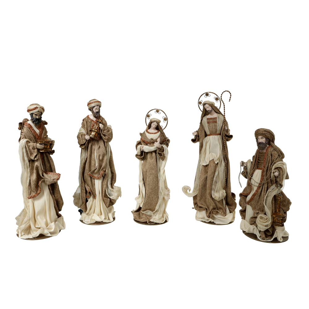PRESEPIO NATAL COLECAO BELEM C/6 PCS (BEGE MARROM) 62cm