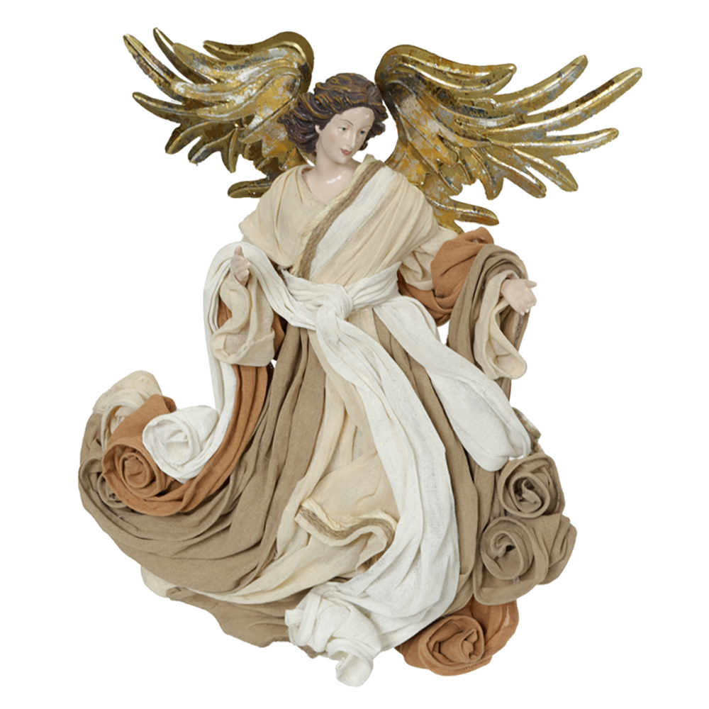 ANJO RELIGIOSO NATAL COLECAO JERUSALEM (BEGE) 37cm
