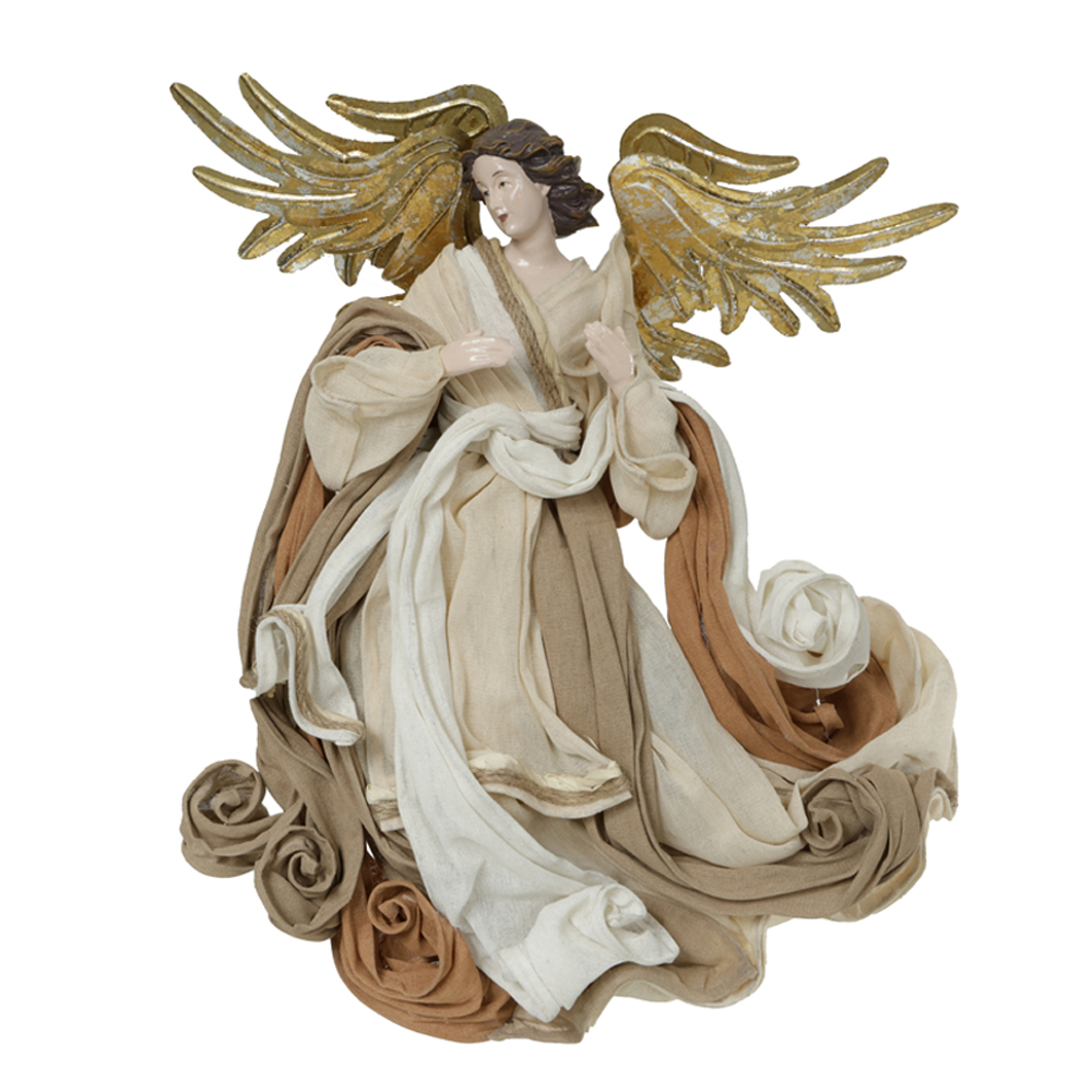 ANJO RELIGIOSO NATAL COLECAO JERUSALEM (BEGE) 37cm
