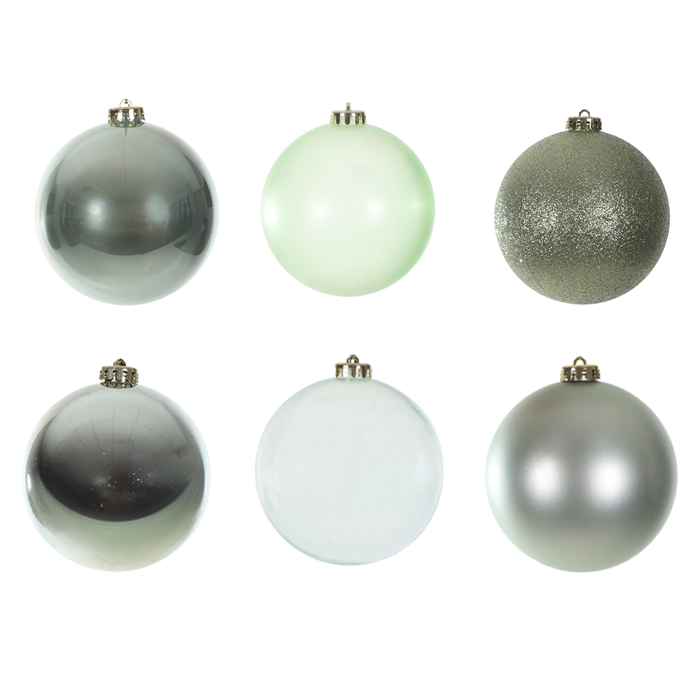 BOLA MISTO PVC C/6 UND (CINZA) 12cm