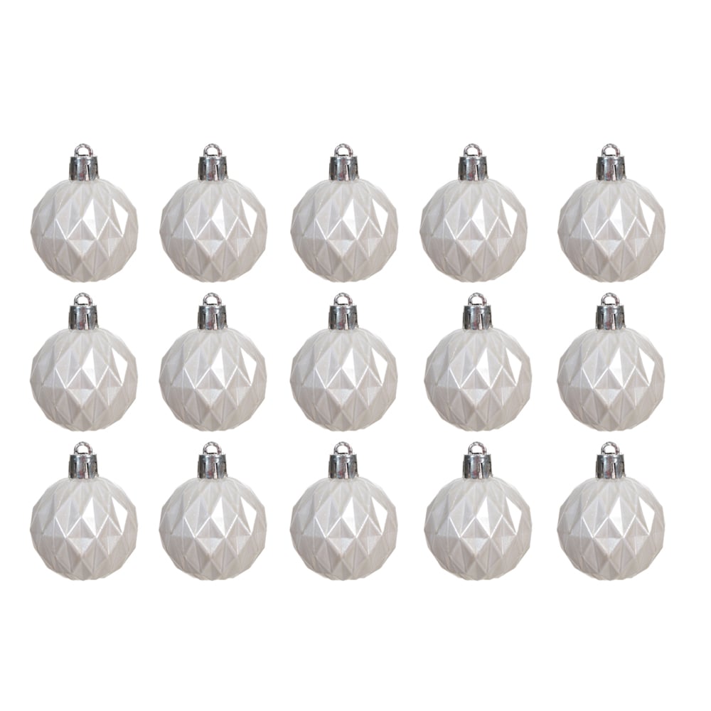 BOLAS DECORADAS NATAL TUBO C/15 UND (PEROLA) 4cm