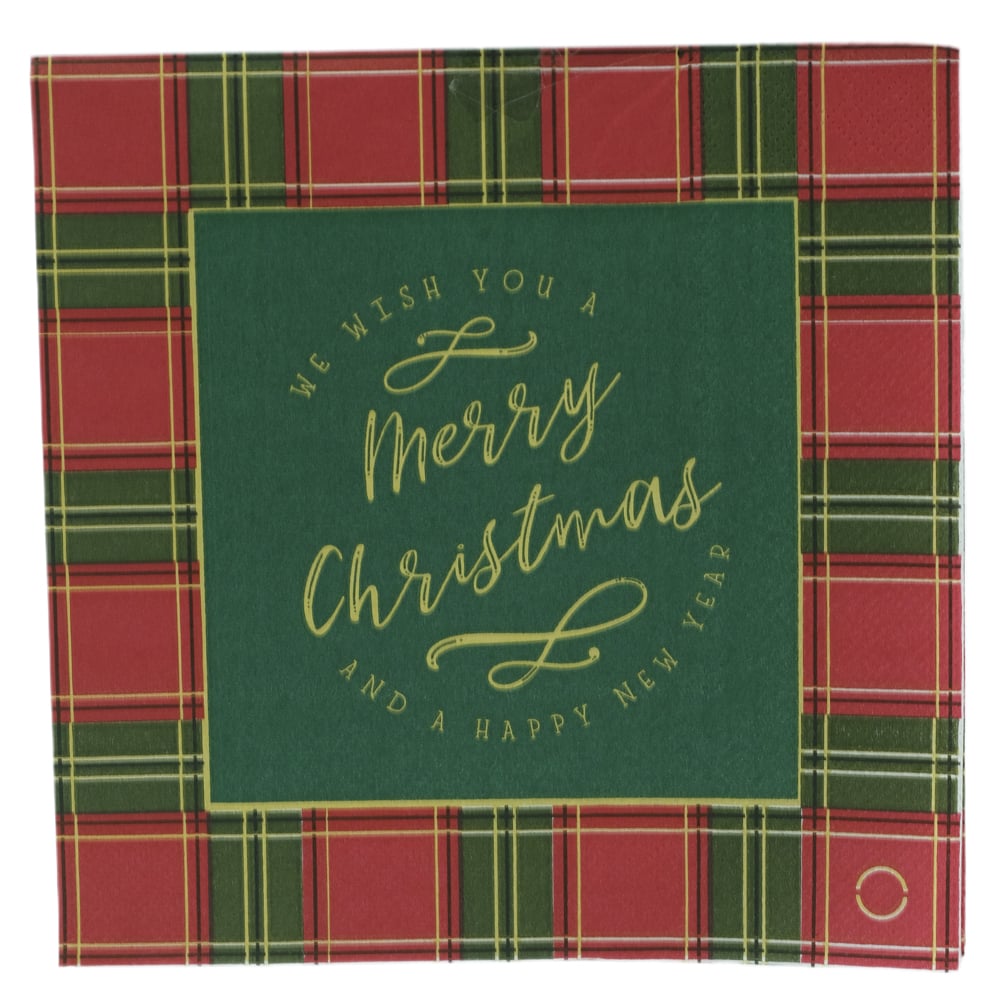 GUARDANAPO PAPEL NATAL FELIZ NATAL FOLHA DUPLA C/20 (COLORIDO) 33X33cm