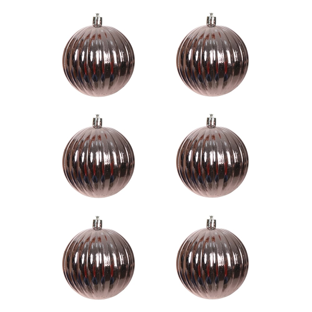 BOLAS DECORADAS C/6 UND (ROSE) 8D