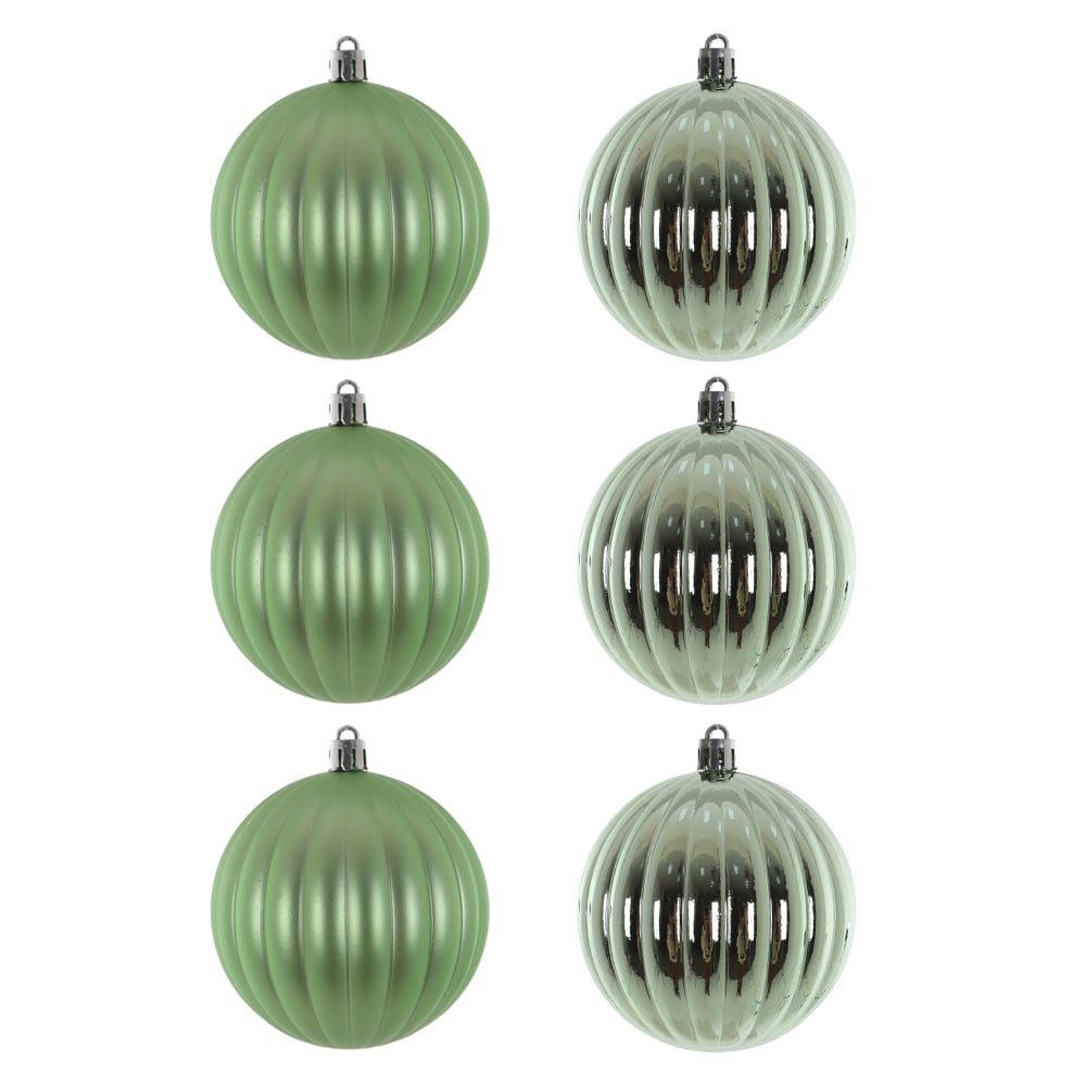 BOLA DECORADA C/6 UND (VERDE) 8cm