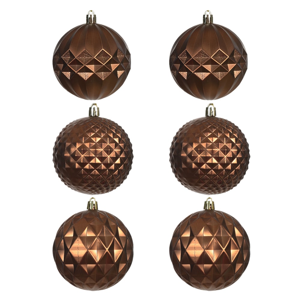 BOLAS DECORADAS C/6 UND (BORDO) 8D