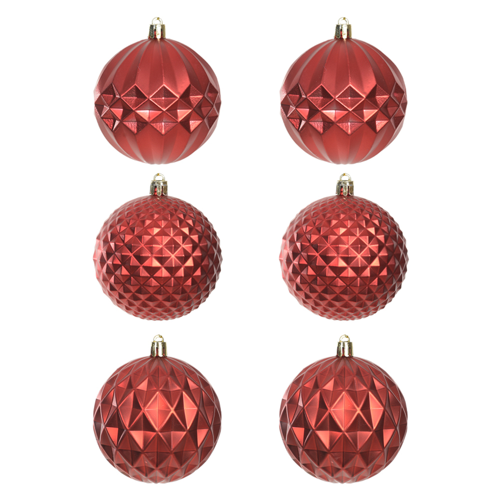 BOLAS DECORADAS C/6 UND (VERMELHO) 8D