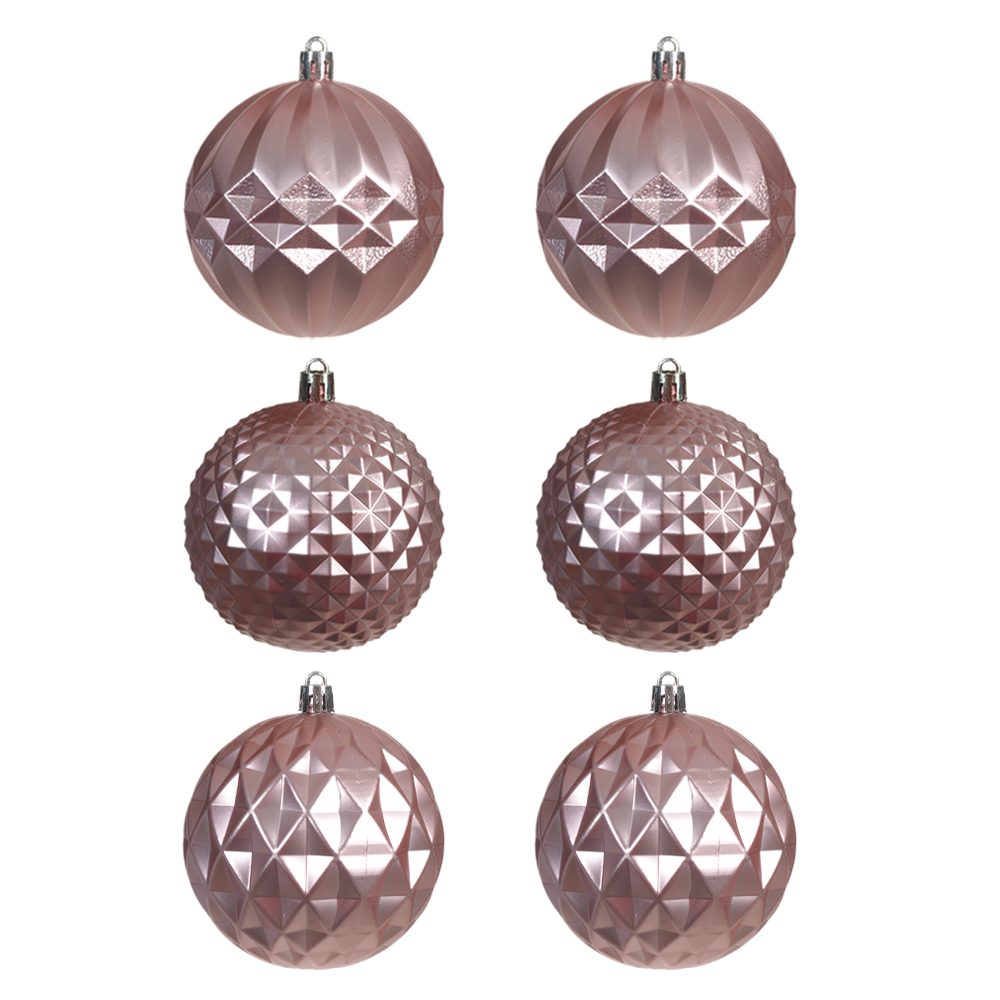 BOLAS DECORADAS C/6 UND (ROSE) 8D