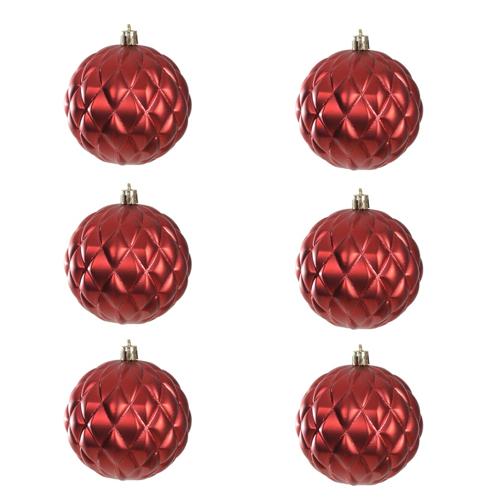 BOLAS DECORADAS C/6 UND (VERMELHO) 8D