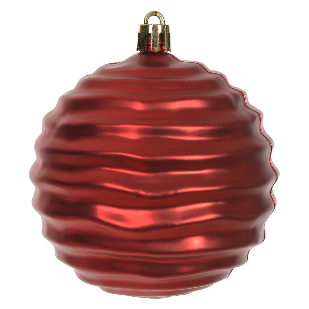 BOLA DECORADA C/6 UND (VERMELHO) 8cm