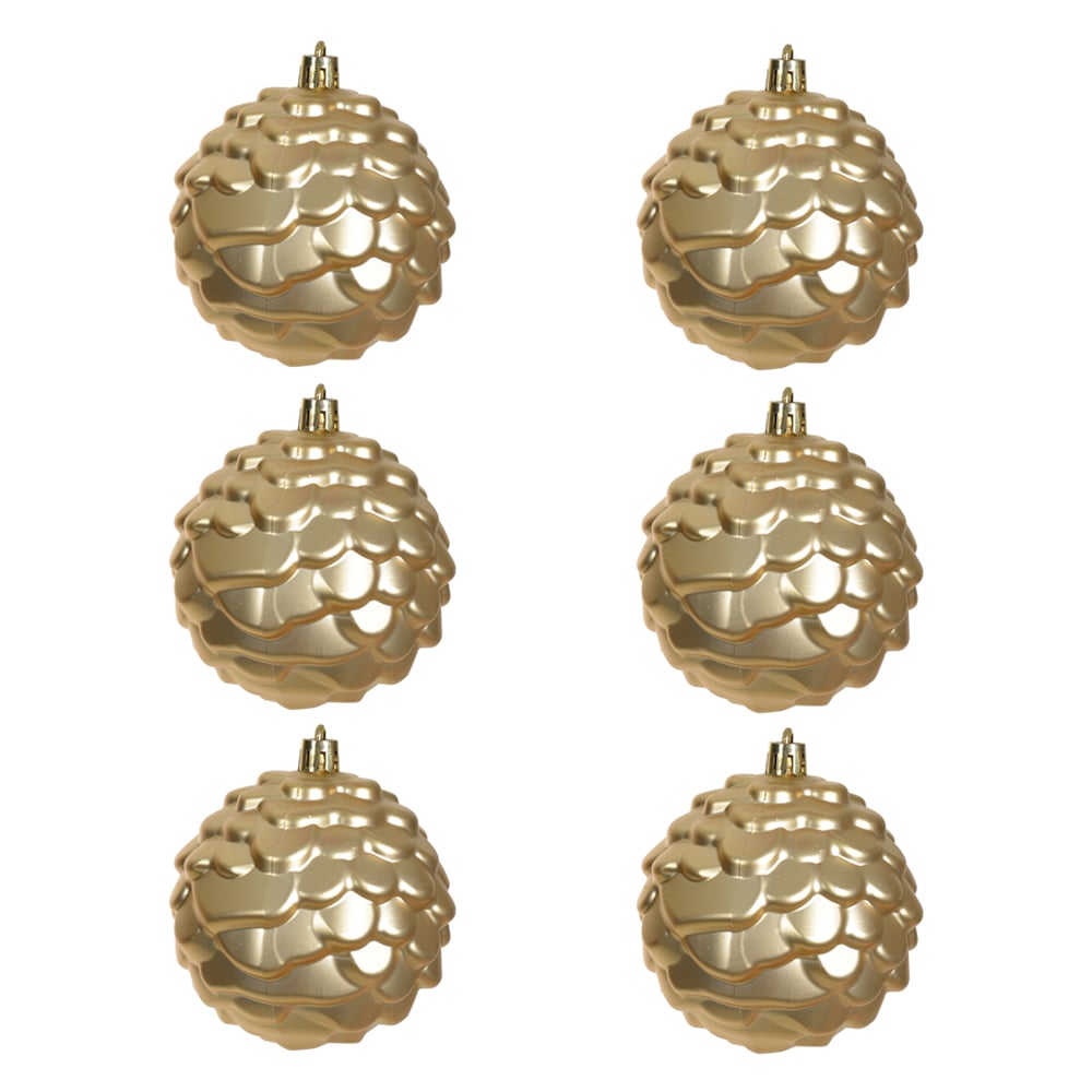 BOLA DECORADA C/6 UND (DOURADO) 8cm