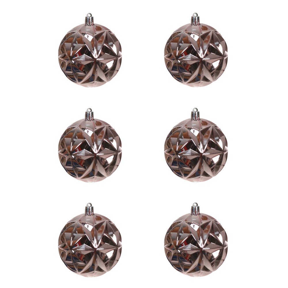 BOLAS DECORADAS C/6 UND (ROSE) 8D
