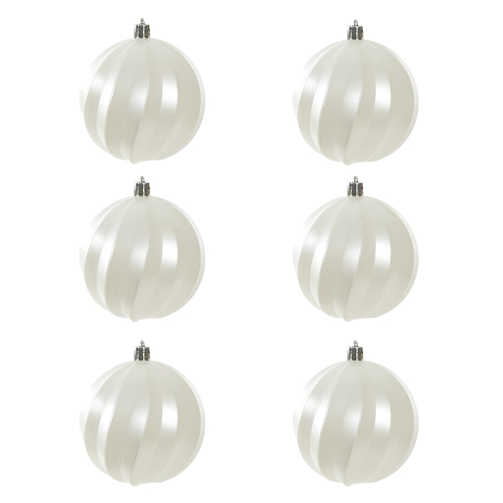 BOLA DECORADA C/6 UND (PEROLA) 8cm