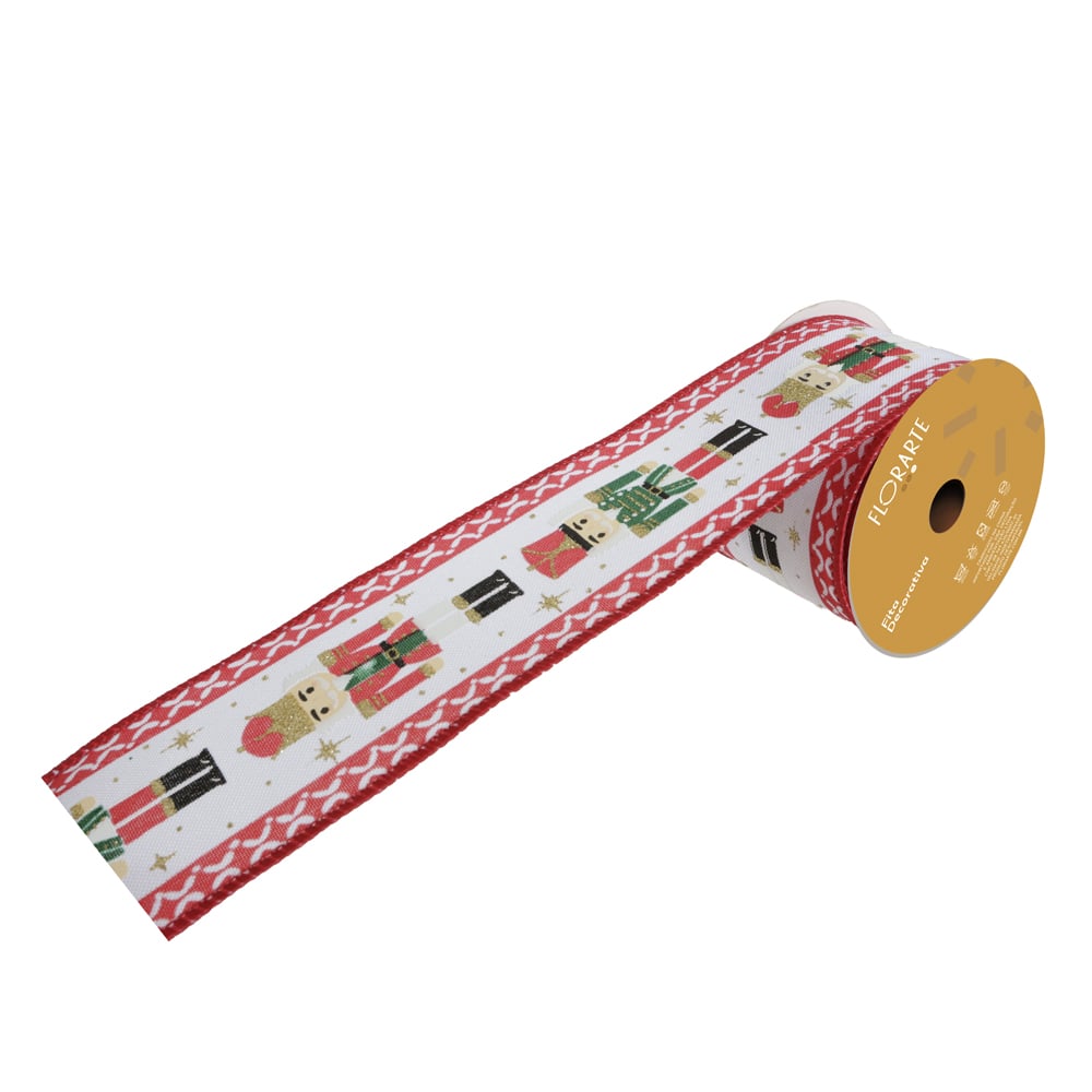 FITA ARAMADA LINHO C/GLITTER (BRANCO VERMELHO) 6,3cmX9,14m
