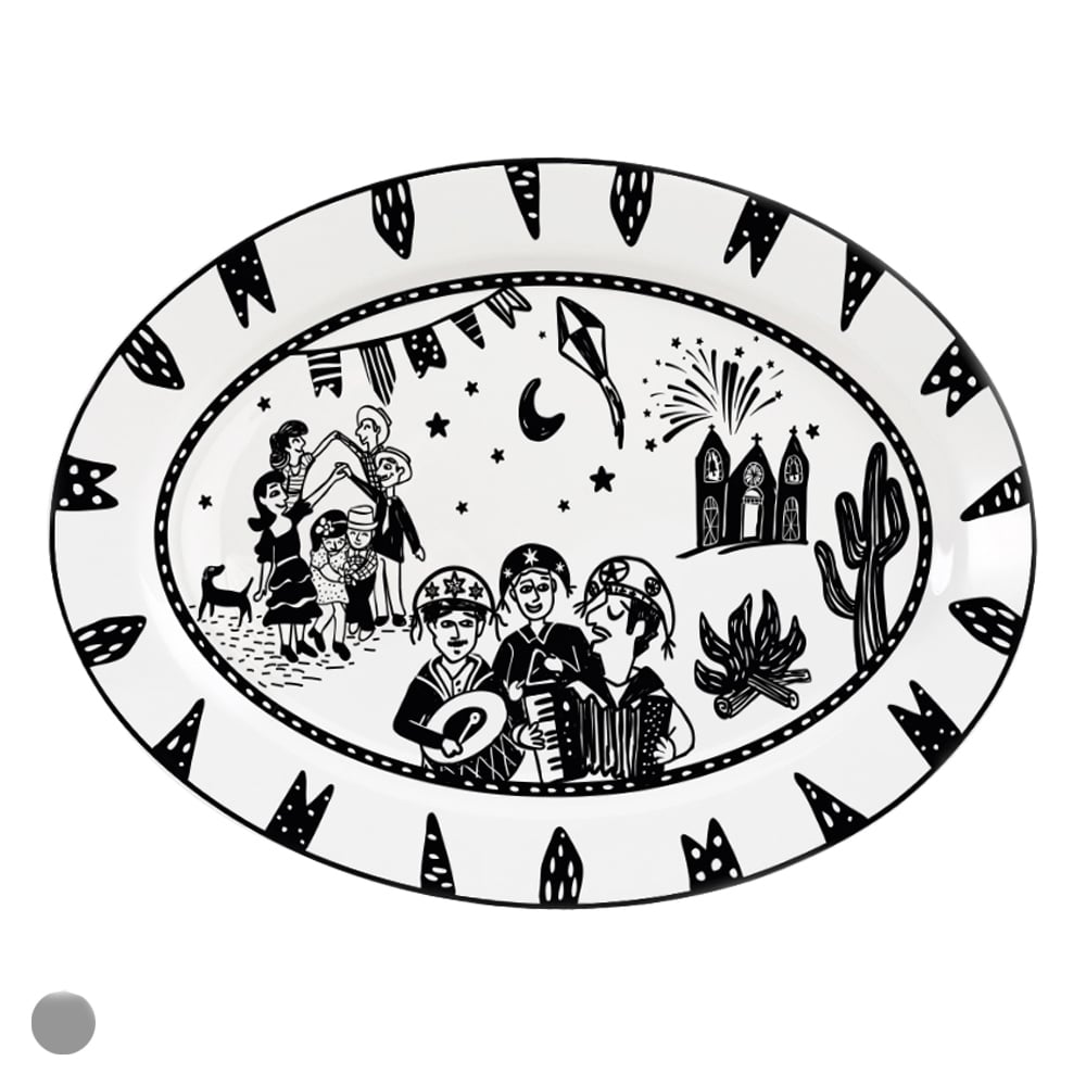 TRAVESSA VIDRO OPALINO CORDEL PB (BRANCO BRANCO) 33X24cm