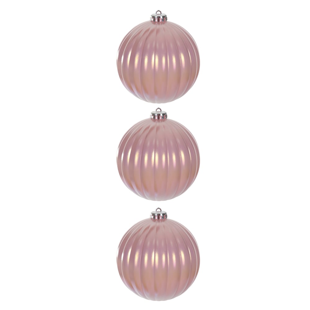 BOLAS DECORADAS C/3 UND (IRIDESCENTE ROSE) 12D