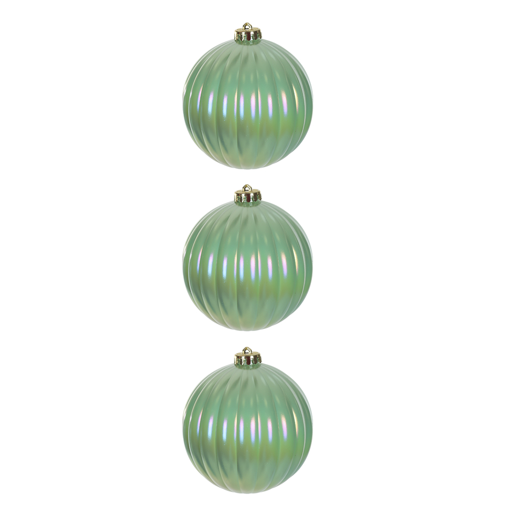 BOLAS DECORADAS C/3 UND (IRIDESCENTE VERDE CLARO) 12D