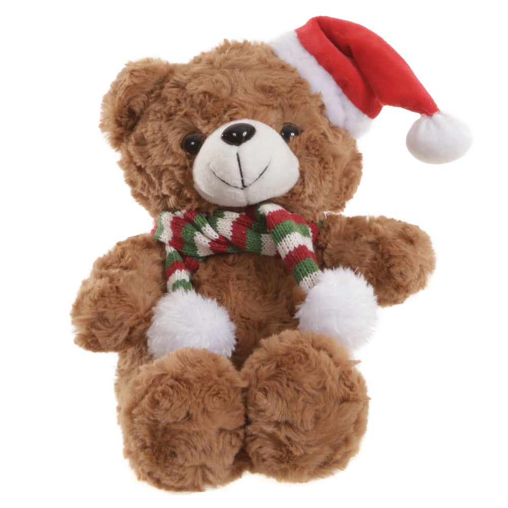 BONECO NATAL URSO (BEGE) 20cm