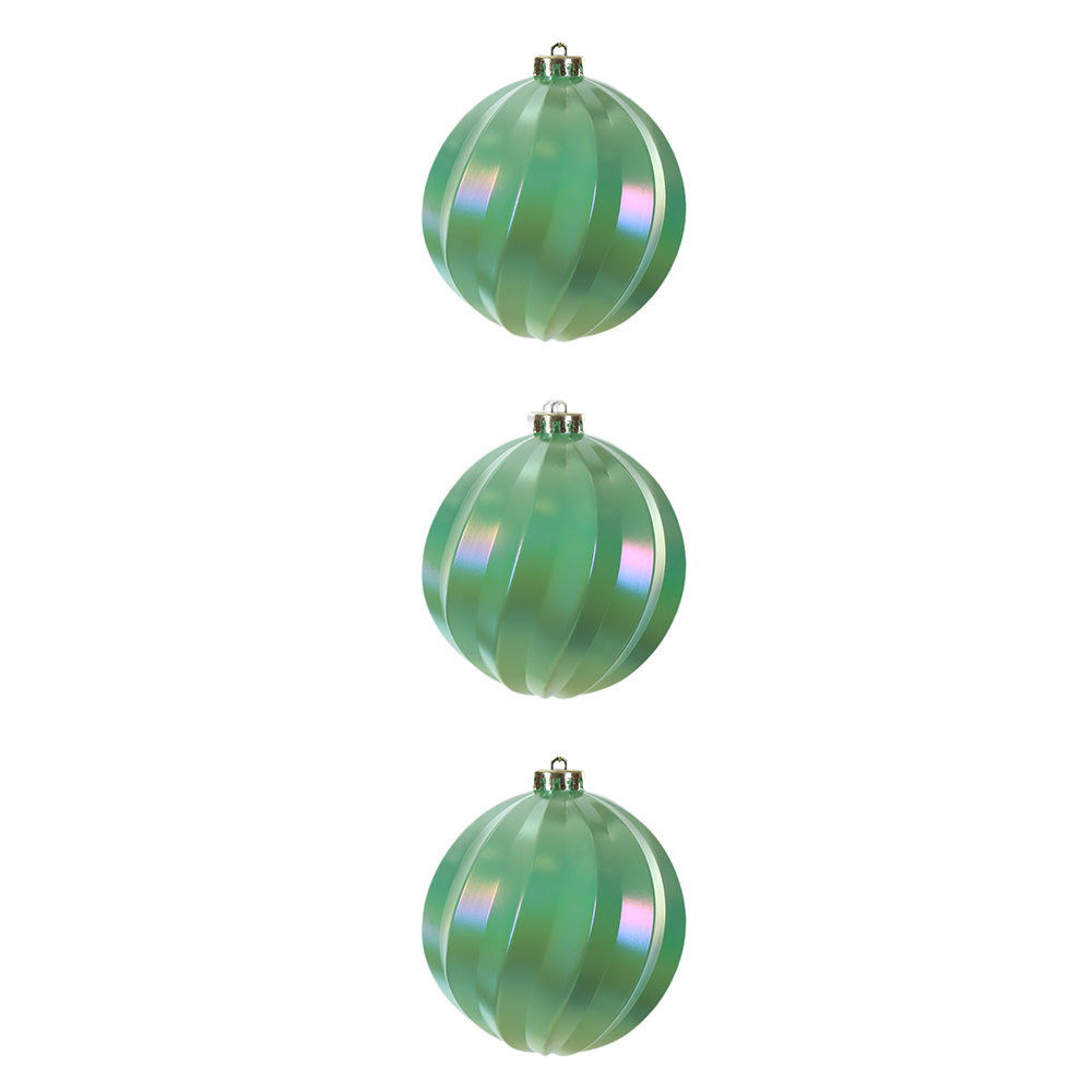 BOLAS DECORADAS C/3 UND (IRIDESCENTE VERDE CLARO) 12D