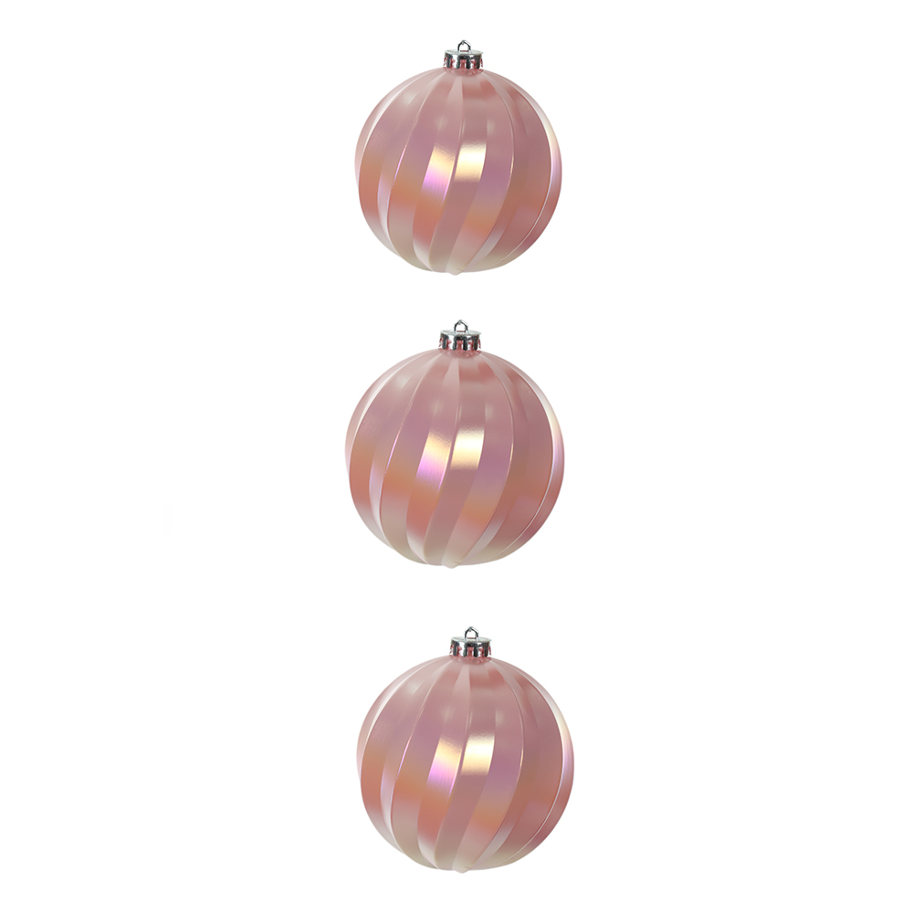 BOLAS DECORADAS C/3 UND (IRIDESCENTE ROSE) 12D