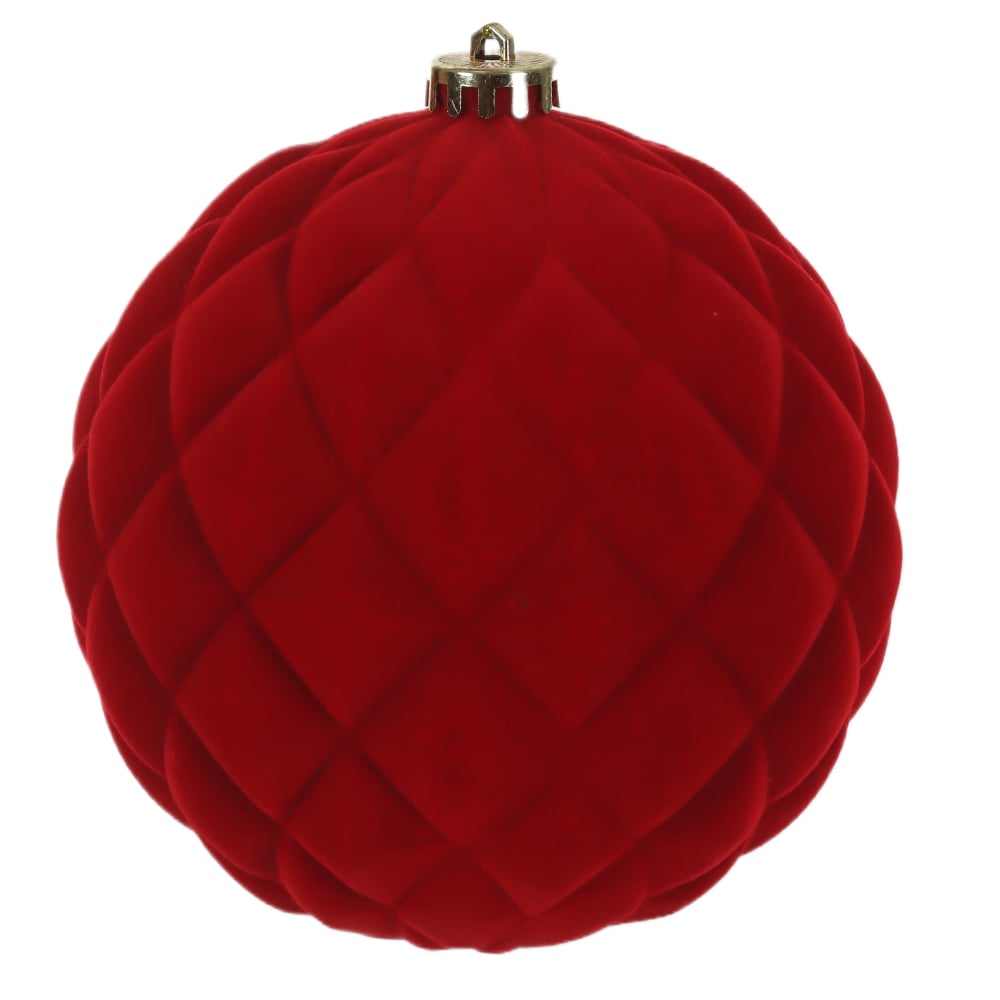 BOLAS DECORADAS AVELUDADA C/1 UND (VERMELHO) 15D