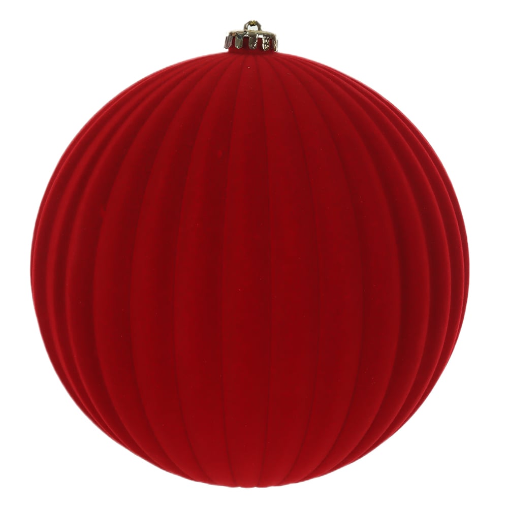 BOLAS DECORADAS AVELUDADA C/1 UND (VERMELHO) 20D