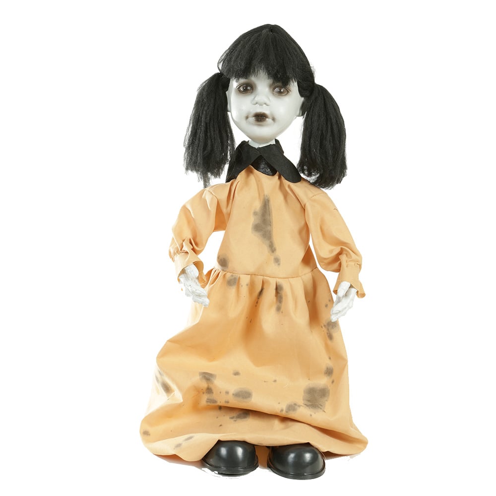 BONECO ANIMATRONIC CRIANCA ADELAIDE (BEGE PRETO) 88X13X60cm