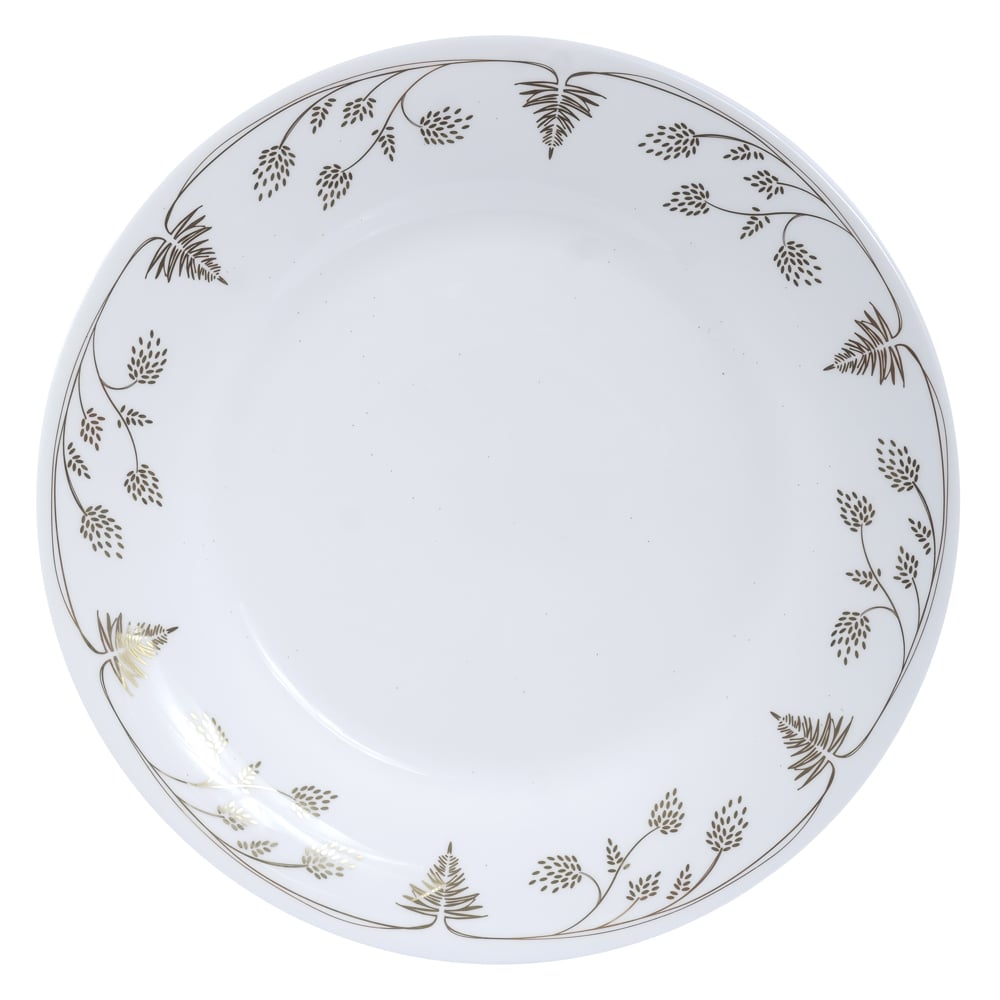 PRATO RASO VIDRO OPALINO DOURADO CJ C/6 (BRANCO DOURADO) 27,5D