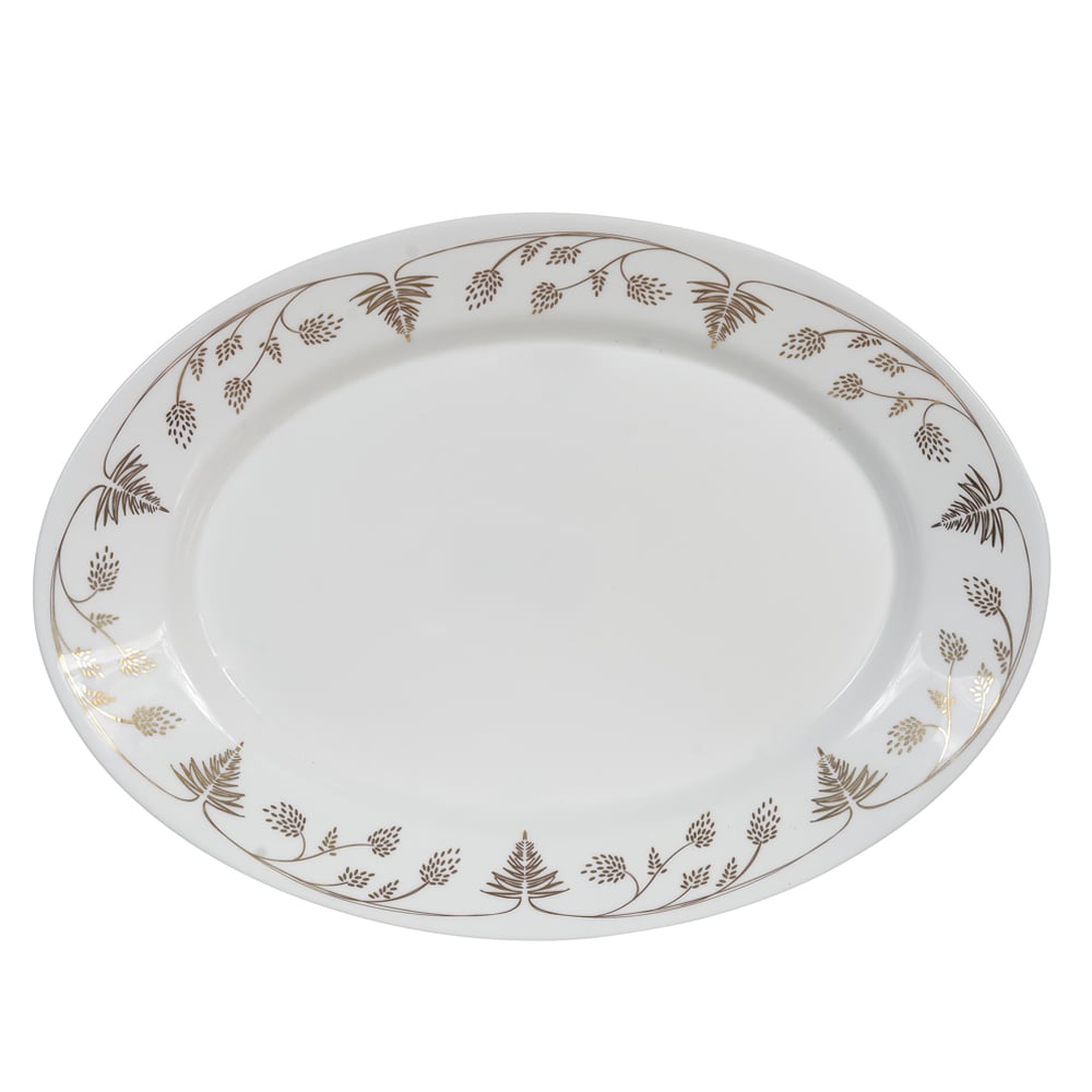 TRAVESSA VIDRO OPALINO DOURADO CJ C/2 (BRANCO DOURADO) 25,5X35cm