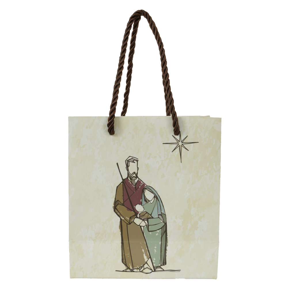 SACOLA DE PAPEL SINO DE BELEM (BEGE) 15,5X7X14,3cm